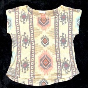 Tribal Print Short Sleeve Sweater